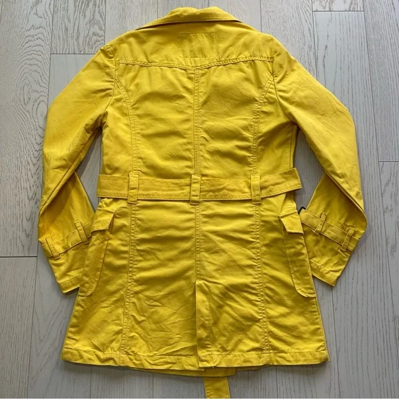 Vintage Y2K yellow fiorucci double breasted cotton canvas peacoat trench coat - Picture 11 of 17